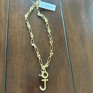 BaubleBar Initial J Gold Toggle Necklace NWT